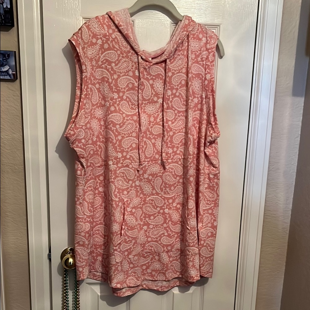 LuLaRoe Brittany Sleeveless Hoodie Top - Pink 2X